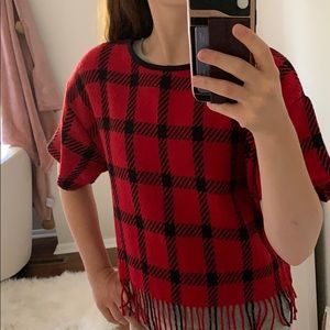 Vicolo red patterned loose fitting top